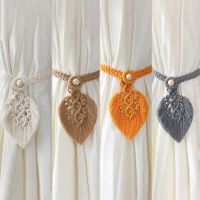 【CW】 Leaf Shaped Curtain Tieback Buckle Home Decorative Accessories High Quality Macrame Cotton Woven Curtain Lanyard Holdback Holder