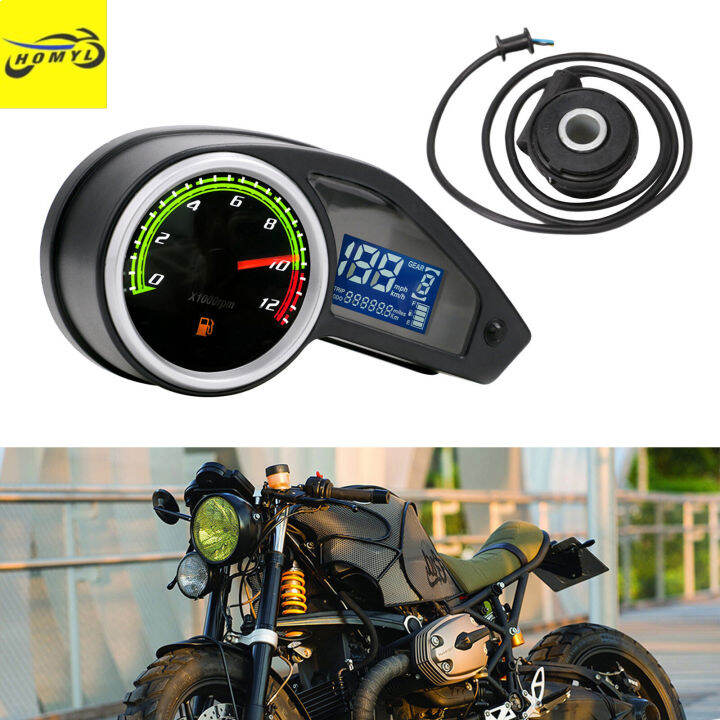Homyl Universal Digital Speedometer Odometer Fuel Gauge with Turbo