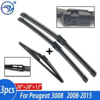 Windshield Wiper Blades For Peugeot 3008 2008-2015 Front Rear Window Windscreen Wiper 2014 2013 2012 2011 2010 2009 30+28+12