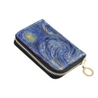 Van Gogh oil painting PU Leather 9 Bits Card Case Business Card Holder Women Credit Passport Card Bag ID Passport Card Wallet Card Holders