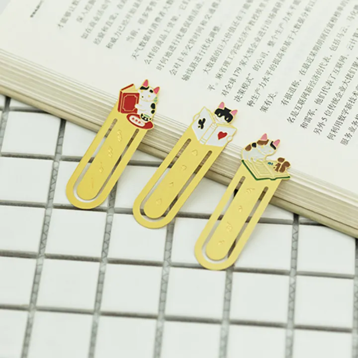 school-office-supplies-bookmark-book-divider-tool-cat-bookmark-kittens-paper-page-holder-book-index-tool