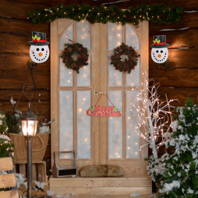 2PCS Christmas Snowman Shades Porch Light Cover New Year Decorations Wall Lamp Lampshade Fits Standard Outdoor Porch Lamp Decor
