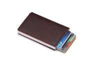 New Anti Thief RFID Credit ID Card Holder PU Leather Metal Wallet Card Holder Men and Women Credit Card Case Pocket
