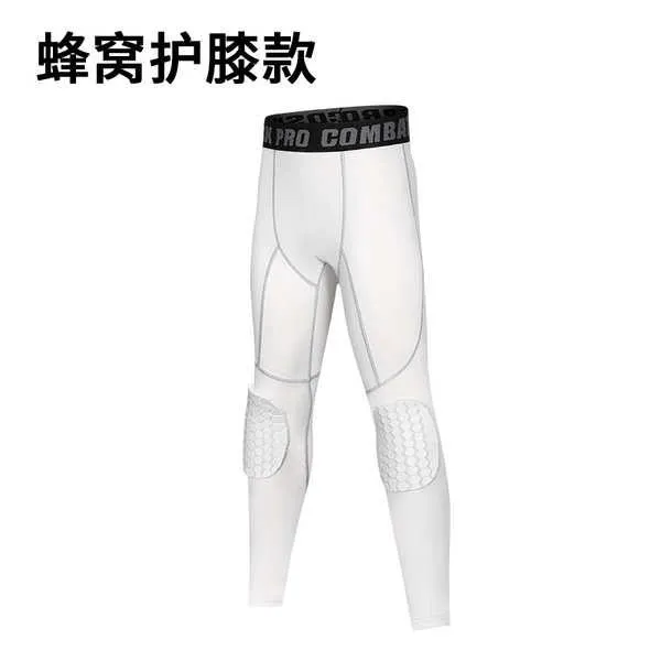 basketball leggings for men knee pad basketball Children 39;s tights  training clothes basketball football base honeycomb knee fitness pants  running sports anti-collision pants V803