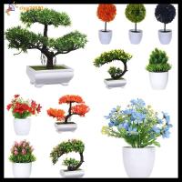 CIYA74581 1 Set สีสัน ต้นสน Topiary ดอกเบญจมาศแฮนด์เมด ของตกแต่งบ้าน พืชเหมือนจริง กระถางจำลอง บอนไซประดิษฐ์