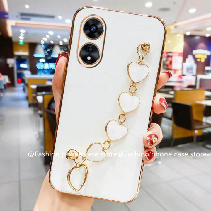 เคส-phone-case-oppo-a58-4g-เคสลูกอมสีสันสดใสสง่างาม-oppoa58-4g-ซิลิโคนนิ่มพร้อม2023สร้อยข้อมือรูปหัวใจ