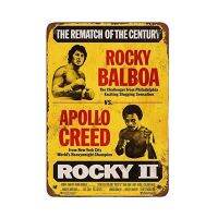 Rocky Balboa Vs. Apollo Creed 1979 Vintage Look ป้ายดีบุก,ตกแต่งผนังที่ไม่ซ้ำกันสำหรับบ้าน,ยิมหรือห้องบันเทิง