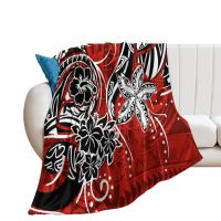 Home Fur Blanket Sofa Bed Blanket Warm and Lightweight Four Seasons Blanket Customized Art Pattern Warm Family Polynesia
