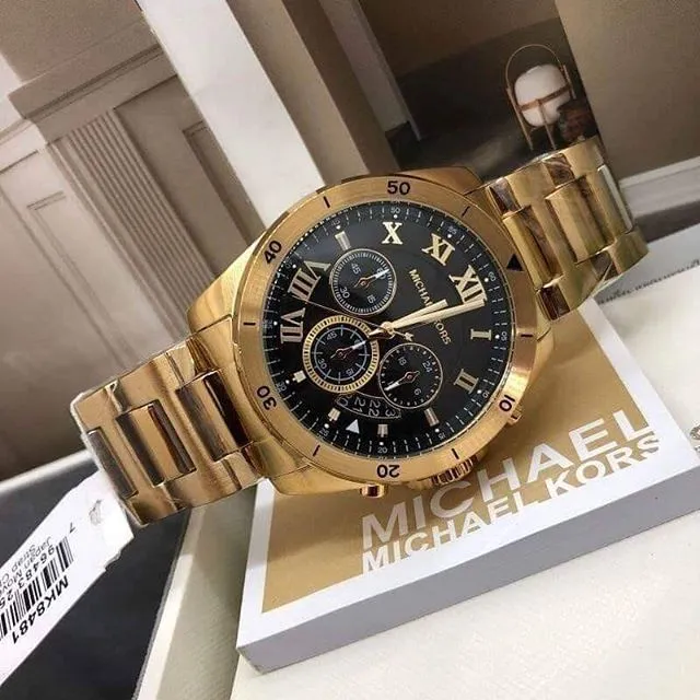 Original Design with Serial Number Michael Kors MK8481 Brecken Gold Tone  Chronograph Black Dial Men's Watch complete with Paper bag, Box, manual and  with 2-year warranty by Power E-shop | Lazada PH