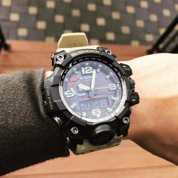 g-shock-gwg1000-mudmaster-ของแท้ผู้ชายกีฬานาฬิกาเซ็นเซอร์คู่เคลื่อนไหวกลางแจ้งกันกระแทกกันน้ำโคลนอัตโนมัติยกไฟรับประกันสี่ปี-gwg-1000dc-1a5