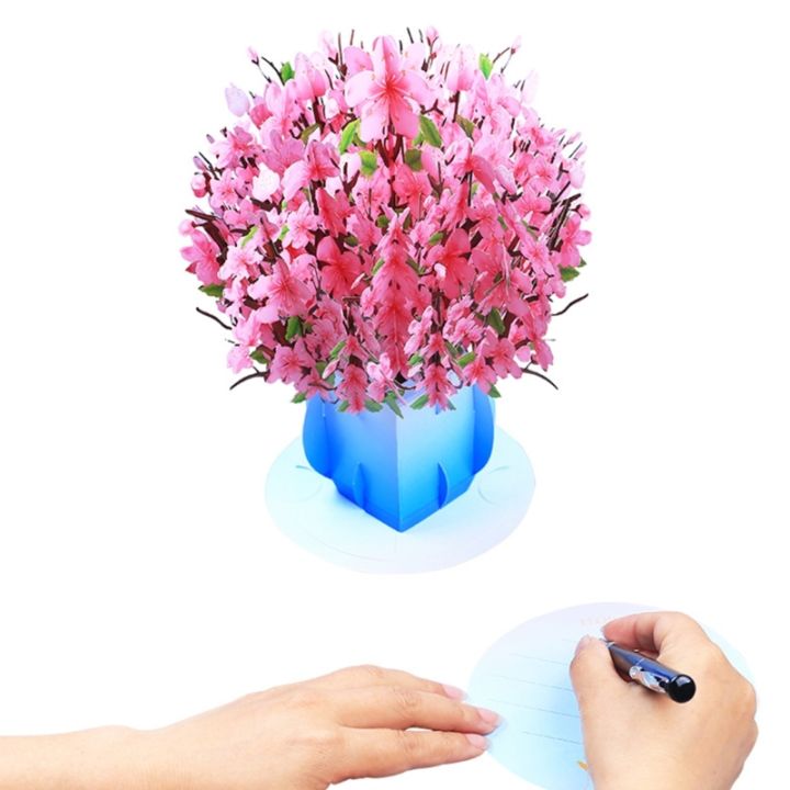 กระดาษ-pop-up-การ์ด3d-cherry-blossom-ดอกไม้การ์ดอวยพรวันแม่งานแต่งงานโปสการ์ดสำหรับแม่ภรรยาลูกสาวสามี