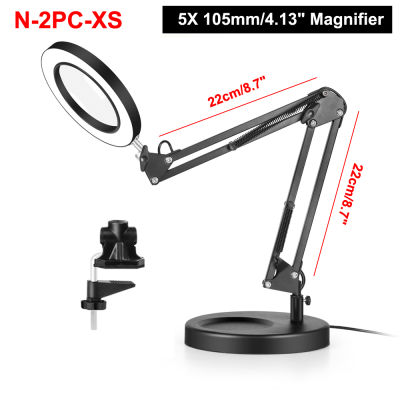 NEWACALOX 5X Magnifying Glass with LED Light Third Hand Soldering Tool Desk Clamp USB Magnifier WeldingReading 8W Table Lamp