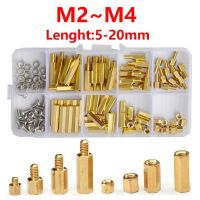 [HOT JIAZZAQQMGW 555] M2 M2.5 M3 M4 Hex ทองเหลือง Standoff ชายหญิงด้ายเสา Spacer สกรู Nut Mount PCB เมนบอร์ด Assortment Kit Spacer Bolt