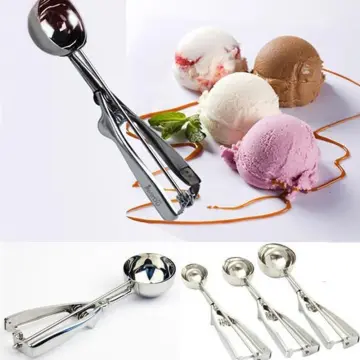 1PC Large Ice Cream Scoop Spoon Trigger Spring Handle Masher