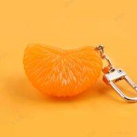 Simulated Orange Petal Keychain PVC Fruit Pulp Key Chains Bag Hanging Decoration DIY Jewelry Girl Party Cute Gift