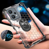 กระเป๋าใส่ของแหวนกันกระแทกสำหรับ Realme 9 Pro + Plus เคสโทรศัพท์เคสโทรศัพท์ใสรูปรังผึ้งเคลื่อนที่ได้สำหรับ Realme 9Pro Plus เคส