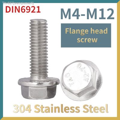 ❍✎▫ A2-70 304 Stainless Steel Hexagon Head with Serrated Flange Cap Screw Hex Washer Head Bolt DIN6921 M4 M5 M6 M8 M10 M12