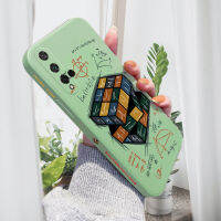 เคสเคสโทรศัพท์โทรศัพท์มือถือสำหรับ Honor 20 / Nova 5T เคสโทรศัพท์สำหรับการ์ตูนเด็กหญิงเด็กชาย Rubik S Cube Liquid ขอบด้านข้างฝาหลังป้องกันกล้อง