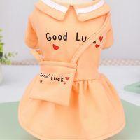 ZZOOI Princess Style Dog Kindergarten Skirt Cute Pet Skirt Letter Print Dog Clothes Pet Backpack Dress Clothing For Cats Dog Supplies