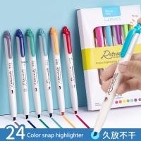 [HOT BYIIIXWKLOLJ 628]Haile ปากกาเน้นข้อความแบบยืดหดได้,6สี/ชุดมาร์กเกอร์วาดการ์ตูนปากกาเรืองแสงสำหรับการวาดเครื่องเขียนน่ารักระบายสี Doodling