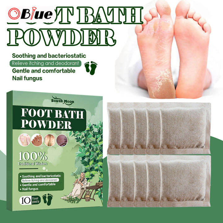 OBlue 10PCS Foot Bath Powder Remove Feet Itchy and Smelly Relieves the
