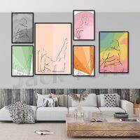 Vibrant Woman Line Art Wall Print,เสริมพลังให้กับร่างกายศิลปะสตรีนิยมบวก,เหมาะสำหรับตกแต่งบ้าน