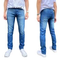 TPPJEANS MDJ Mens Slim-fit กางเกงยีนส์ชายทรงสลิมฟิต สีบลูฟอก เป้าซิป ผ้ายืด สวมใส่สบาย Size 28-36 รับชำระปลายทาง