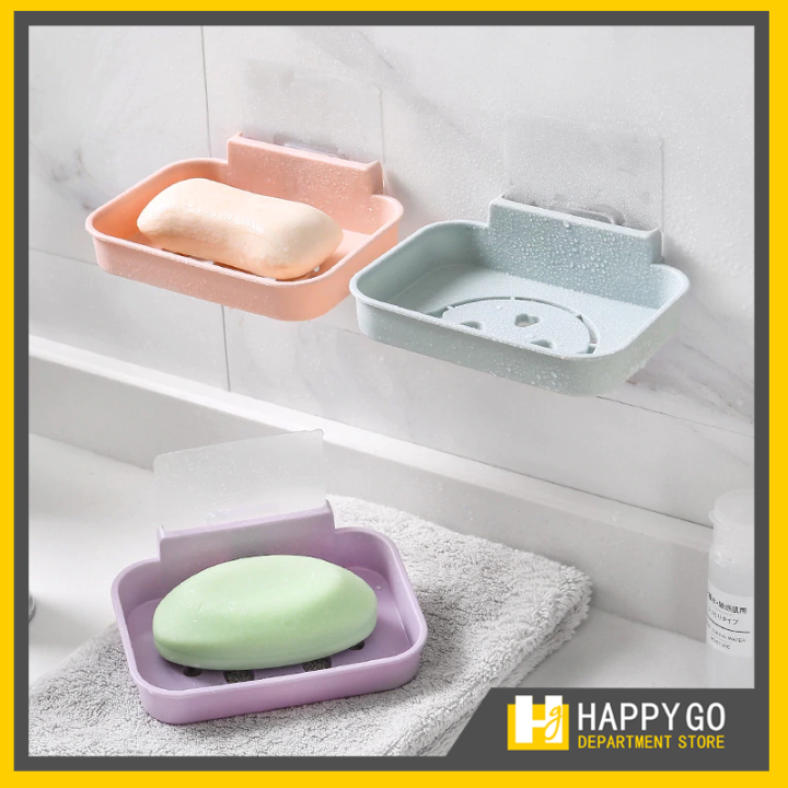 Plastic Wall -Mount Soap Holder,Bathroom Soap Dishes Self-Adhesive Soap  Dish 