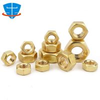 ISO DIN4032 Solid Brass Copper Hex Hexagon Nut M1.4 M2 M3 M4 M5 M6 M8 M10 M12 M14 M16 M20 M24 Brass Screw Cap Lock Nut Bolt Cap Nails  Screws Fastener