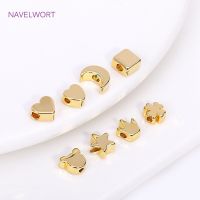 18K Gold Plated Heart Spacer Beads For Jewelry Making Beading Jewelry Fittings Brass Loose Beads DIY Jewelry Supplies Wholesale Network Access Points