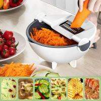 LZP-SHOPที่หั่นผัก สไลด์ผัก7ใบมีด ตะกร้าหั่นผัก Vegetable Cutter With Drain Basket