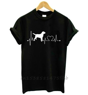 Labrador Retriever Heartbeat Print Women T Shirt No Fade Premium Shirt For Lady Woman T-Shirts Graphic Top Tee Customize