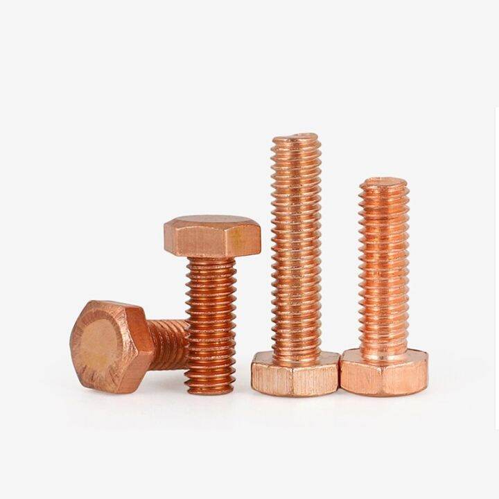 m3m4-m5-m6-m8-m10-m12-m16-t2-pure-copper-outer-hexagon-screw-conductive-red-copper-purple-copper-conductivity-bolt-double-head-u-nails-screws-fastener