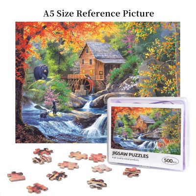 Spring Mill Wooden Jigsaw Puzzle 500 Pieces Educational Toy Painting Art Decor Decompression toys 500pcs