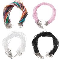 【YF】♘❍  20pcs Necklace Cord Organza Cotton Wax Iron Clasp 430mm 6mm Wide Color Jewelry Making Component Accessories