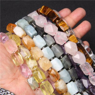 12x16mm Natural Stone Labradorite Tiger Eye Beads Raw Quartz Crystal Loose Spacer Stone Beads for Handmade DIY Jewelry Making DIY accessories and othe