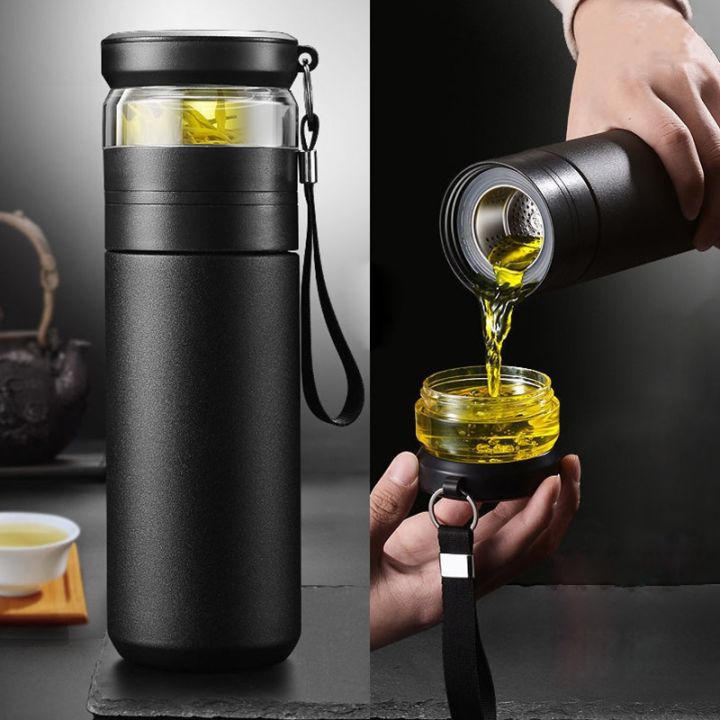 Insulated Cup with Filter Tea Maker Stainless Steel Thermos Tea