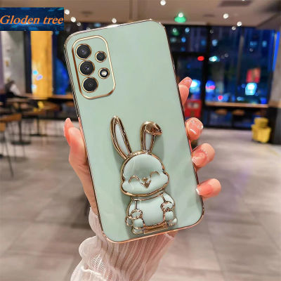 Andyh New Design For Samsung A72 A52 A42 M42 A32 A12 5G A22 A52 A32 M12 4G Case Luxury 3D Stereo Stand Bracket Smile Rabbit Electroplating Smooth Phone Case Fashion Cute Soft Case