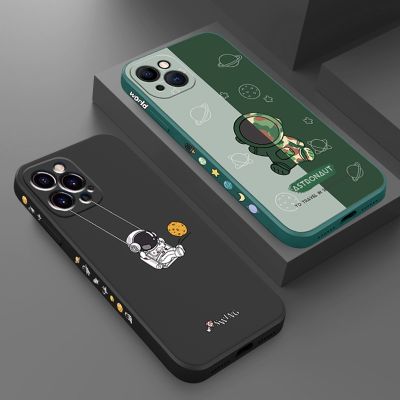 【CC】 Capa de telefone silicone para astronauta capa macia à prova choque bonito dos desenhos animados iPhone 14 13 12 MAX X XS XR 7 8 Plus 3