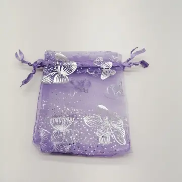 100pcs Butterfly Pouch Gift Bags Small Jewelry Bag Drawstring Pocket Candy  Packaging Bags Christmas Jewelry Organza