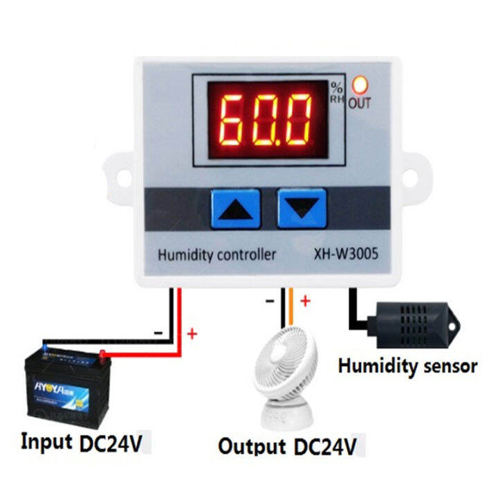 สวิตช์ควบคุมความชื้นแบบดิจิทัล-led-xh-w3005-220v-12v-24v-สวิตช์เซ็นเซอร์ความชื้นควบคุมความชื้นความชื้นความชื้นอากาศดิจิทัล-sht20-xh-w3005-12v-24v-220v-สวิตช์ควบคุมความชื้นพร้อมเซ็นเซอร์