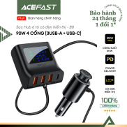 Bộ Sạc Ô Tô 4 Cổng 90W 3 Cổng USB-A + 1 Cổng USB-C