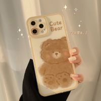 เคสตุ๊กตาหมี,ฝาหลังสำหรับ IPhone 12 Pro Max 13 11 XR XS X MAX 7 8 Plus แบบนิ่ม