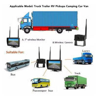 กล้องถอยหลังไร้สาย มุมกว้าง 120° ชุดกล้องถอยหลังไร้สาย IP69K กันน้ำแบบเรียลไทม์ บันทึกโหมดที่เลือกได้สำหรับ RV สำหรับรถพ่วง