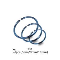 3piece Steel Seamless Hinged Nose Hoop Ring Ear Cartilage Tragus Helix Piercing