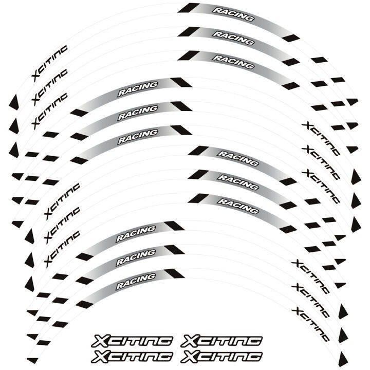 แถบสะท้อนแสงติดสติกเกอร์ประดับล้อสำหรับรถจักรยานยนต์สติกเกอร์แต่งล้อมอเตอร์ไซค์-s400-x-citing-อุปกรณ์เทป15-14-นิ้วสำหรับ-kymco-xciting-500-300-400