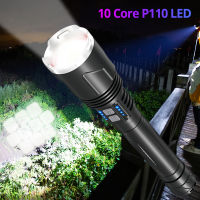 Camping &amp; Hiking Torch Light Super Bright XHP110ไฟฉายไฟฉายที่มีประสิทธิภาพ18650ยูเอสบีชาร์จได้ไฟฉายLedไฟฉายสวิตช์ท้ายกระบอกUSB Zoom