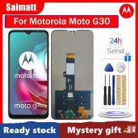 Salmatt จอแอลซีดีไอพีเอซต้นฉบับสำหรับ Motorola Moto ชิ้นส่วนจอสัมผัสแอลซีดีของเครื่องแปลงดิจิทัล G30สำหรับ Motorola Moto หน้าจอ G30