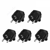 【lz】✗✁™  Conector Adaptador de Plugue UE Tomada Elétrica Schuko França Alemanha Conexões Parafuso Plugues de Substituição 4.0mm 4.8mm