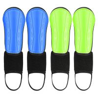 【CW】 2 Pairs Soccer Shin Guard Kids Padded Protection With Ankle Support Adjustable Straps